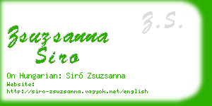 zsuzsanna siro business card